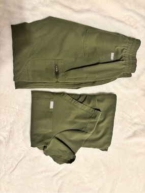 Figs Olive Green Track Joggers Catrina top
